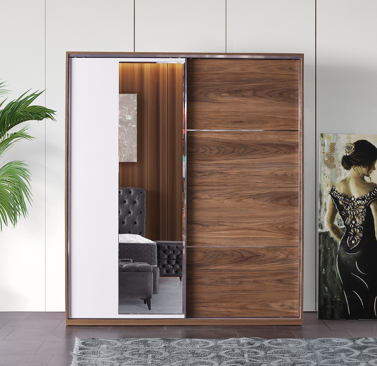 Azra Kaman Ceviz Sürgülü Dolap