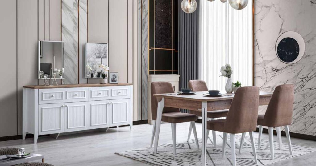 Yalı Yemek Odası Beyaz - Atlantik Çam